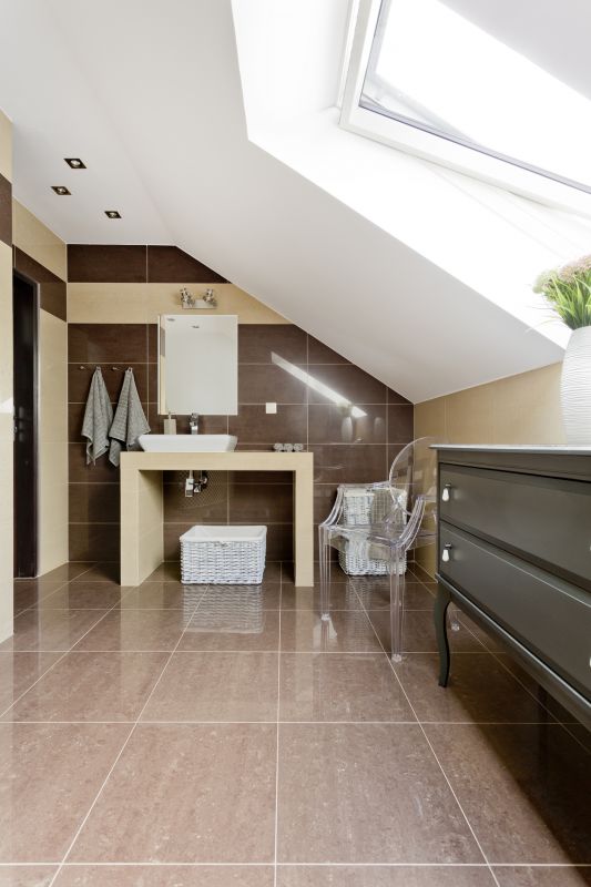 Contemporary bathroom with ambient lighting