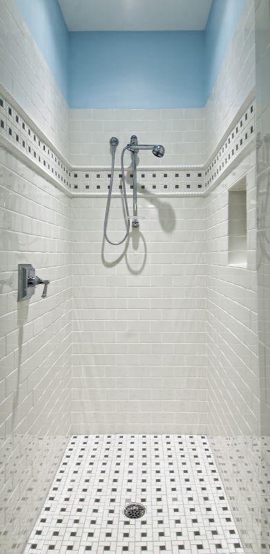 Open Concept Shower with Minimal Hardware